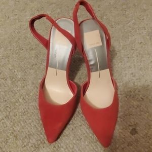 red dolce vita slingback heels NWOT